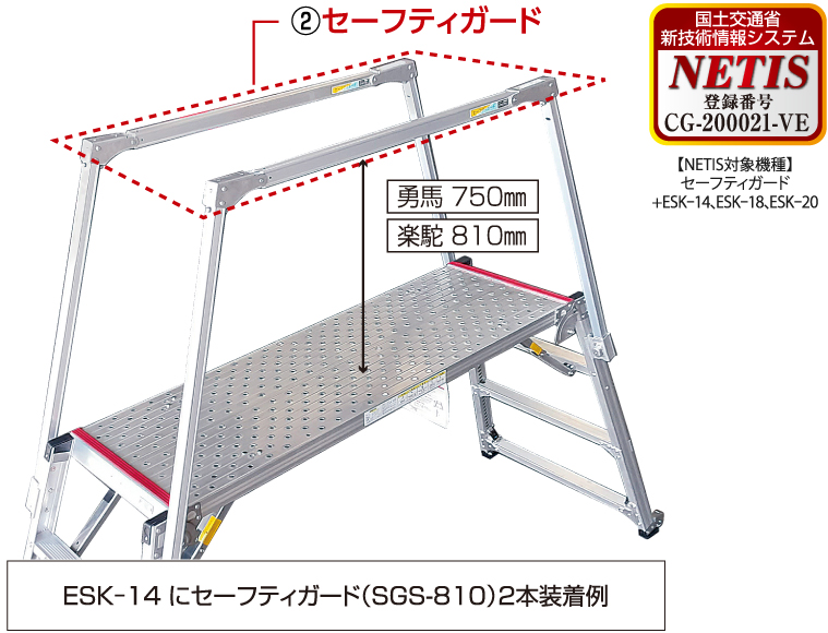 販売ページ【直送品】 ナカオ (NAKAO) 四脚調節式足場台 GTW-10 可搬式